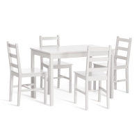 Обеденный комплект эконом Хадсон 2 (Hudson) (стол + 4 стула) Белый